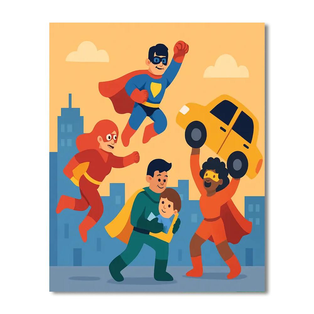 Comic Book Superheroes Paint By Numbers Art