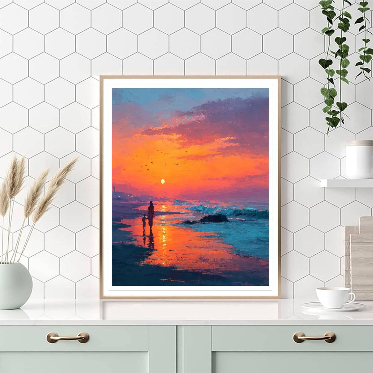 Radiant Sunset Stroll Paint By Color