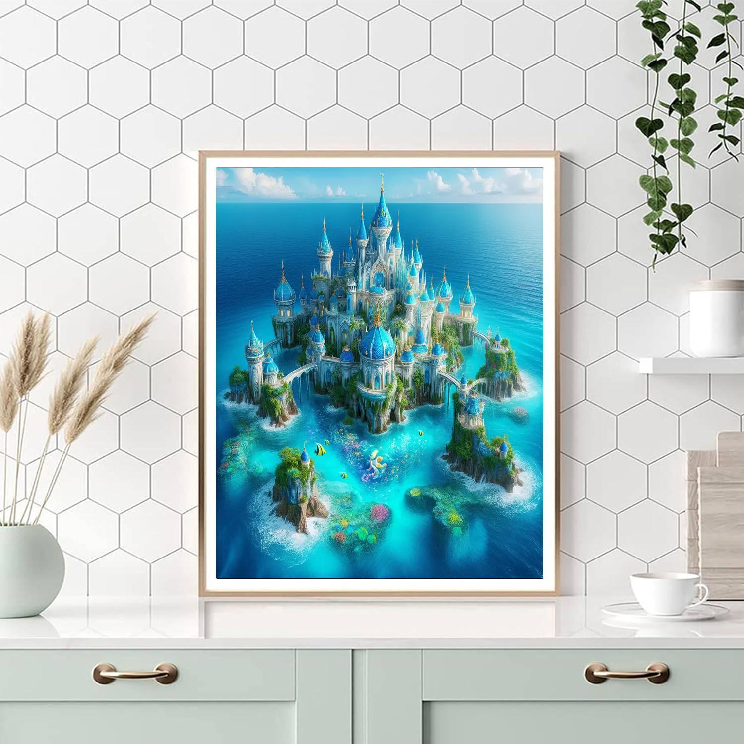 Fantasy Sea Castle Paint By Numbers Art