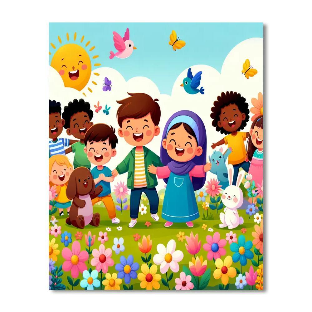 Colorful Garden Of Friendship Paint By Color