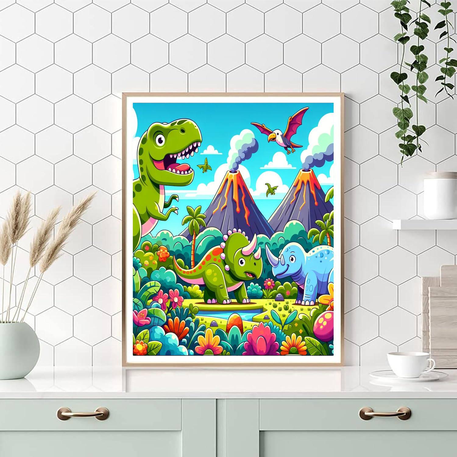 Colorful Dinosaurs Paint By Numbers Kits
