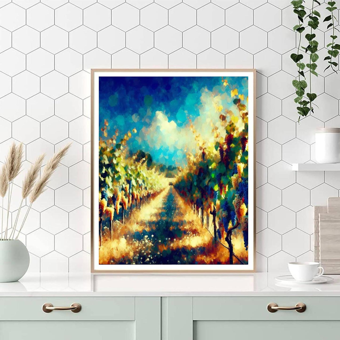 Summer Vineyard Escape Paint By Numbers Art