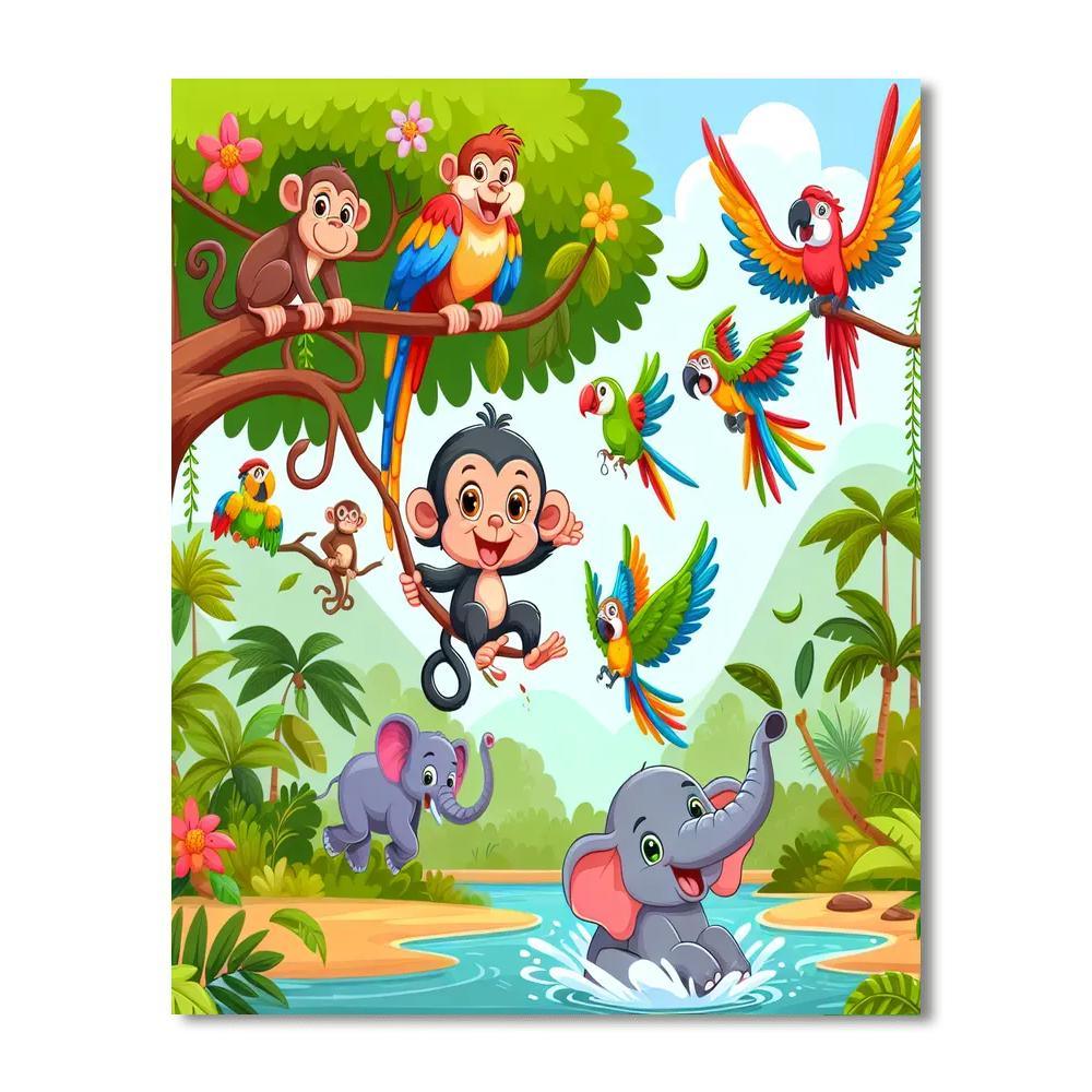 Happy Jungle Adventure Number Painting