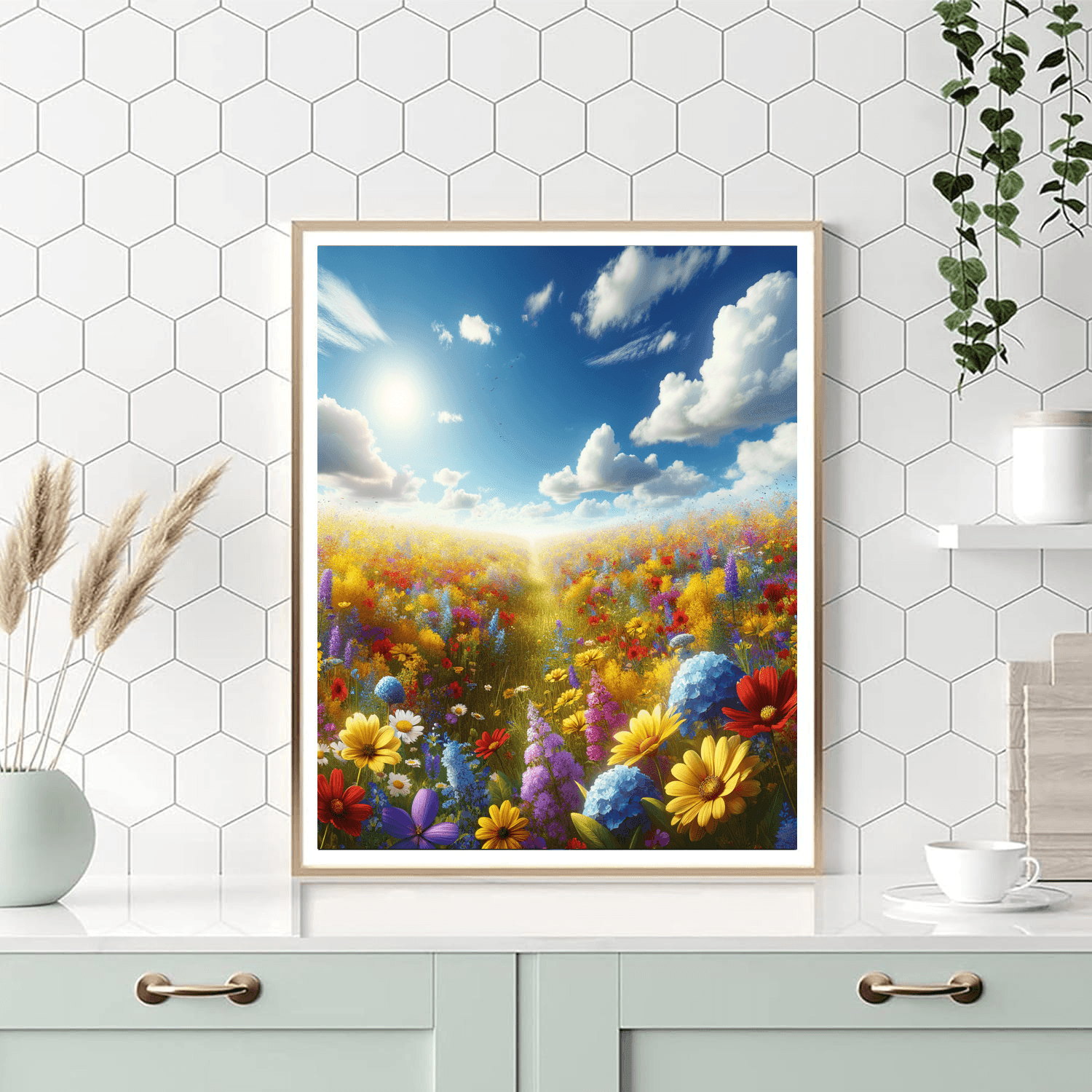 Sunny Flower Meadow Paint By Numbers Art