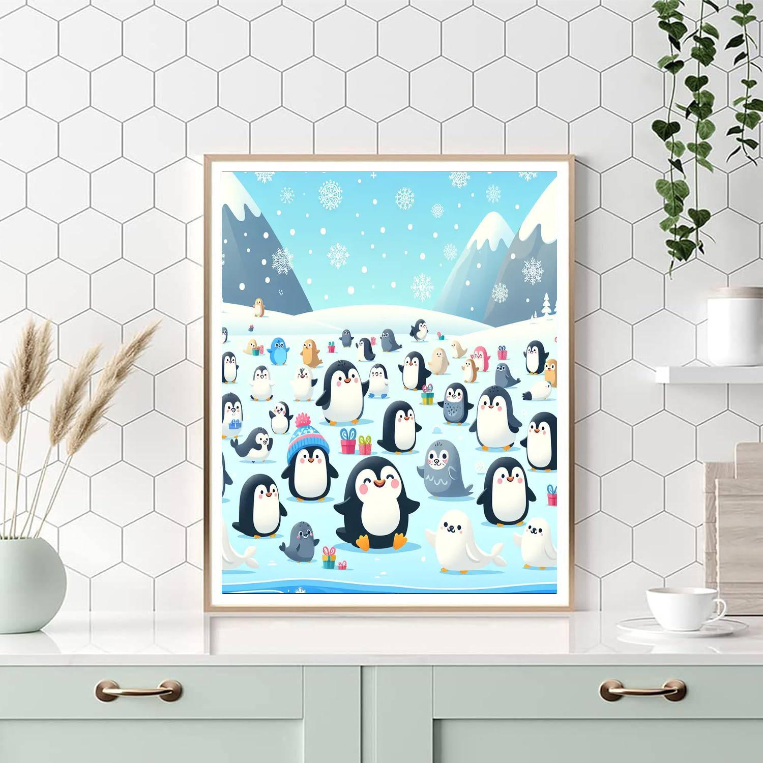 Cuddly Winter Creatures Paint By Numbers Art