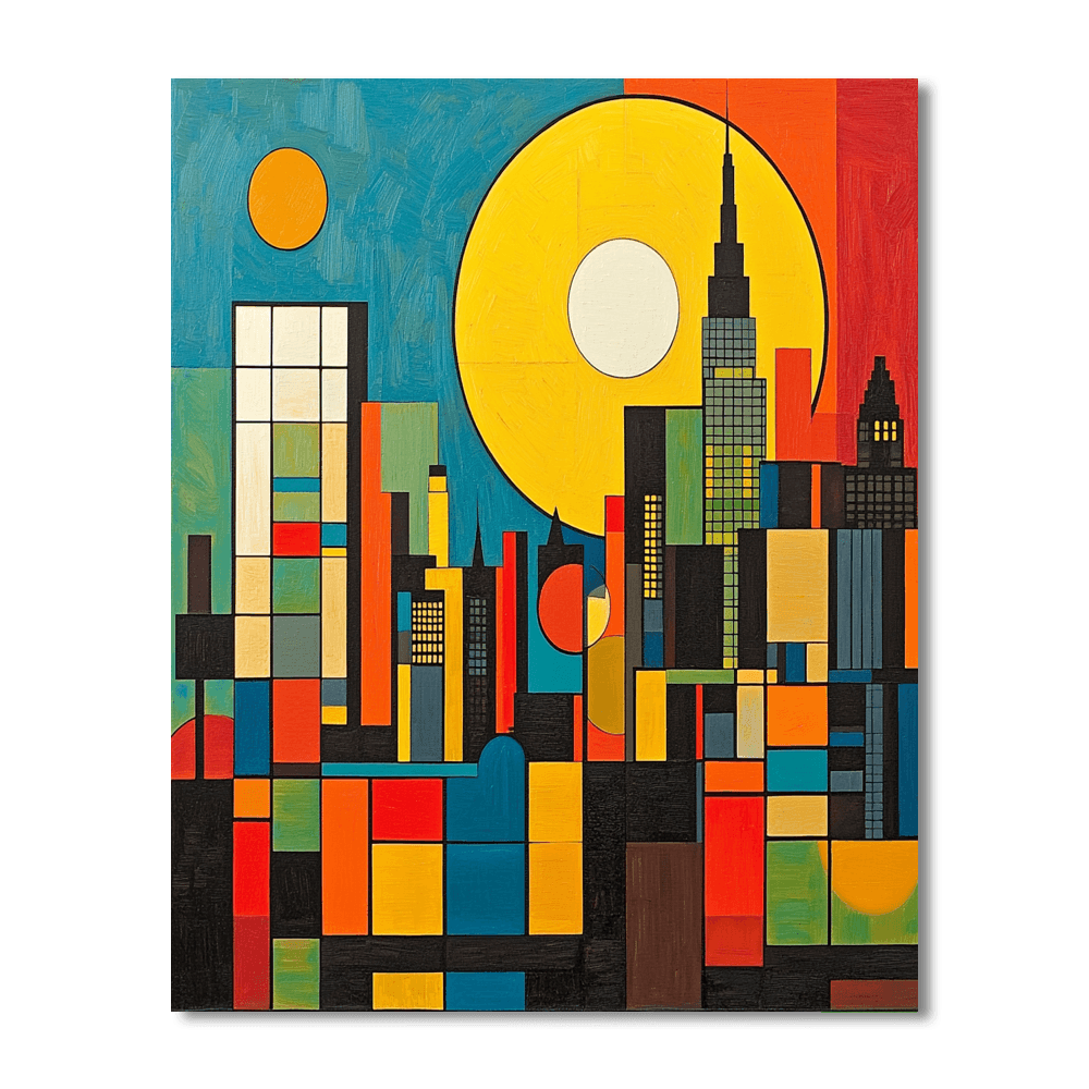 Piet Mondrian Inspired Urban Equilibrium  DIY Paint By Numbers