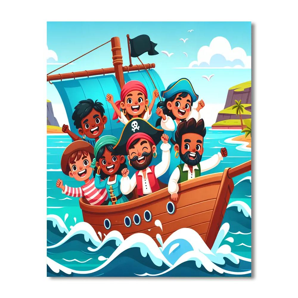 Friendly Pirate Adventure Paint By Number