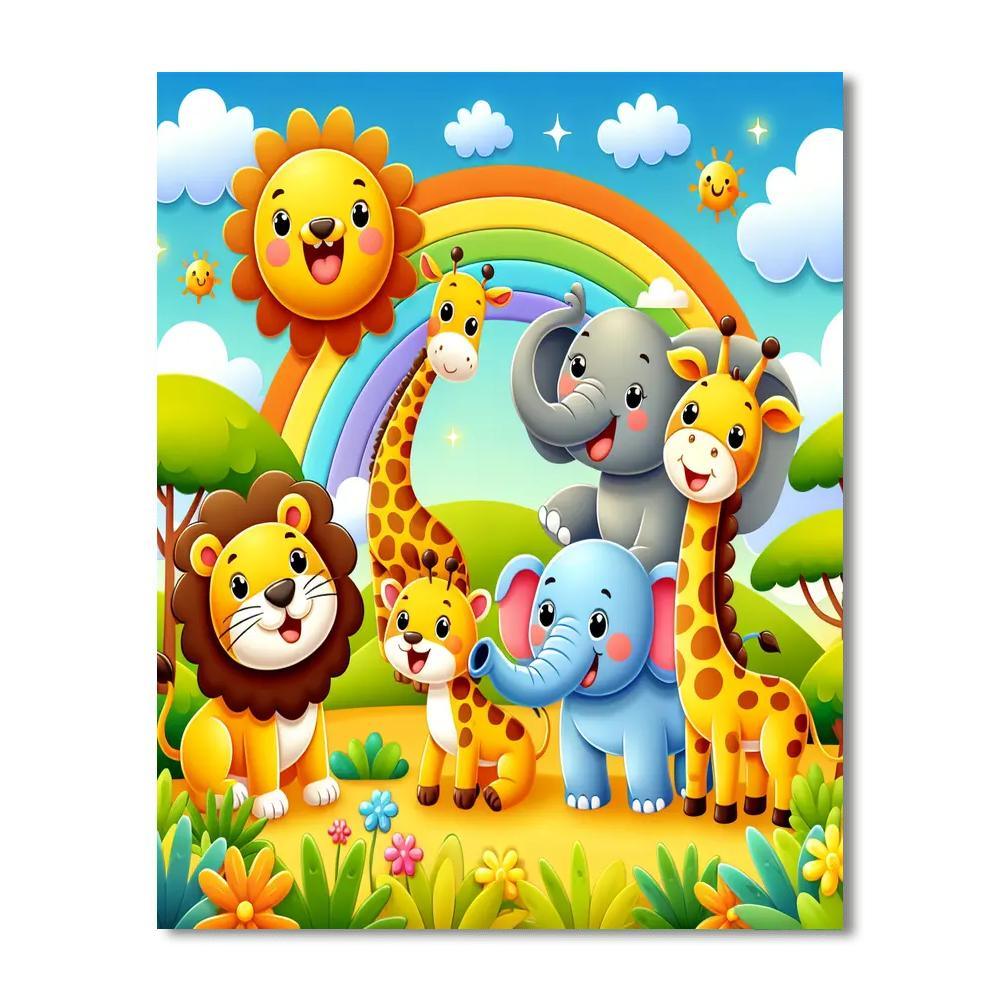 Animal Friends On Safari Paint By Number
