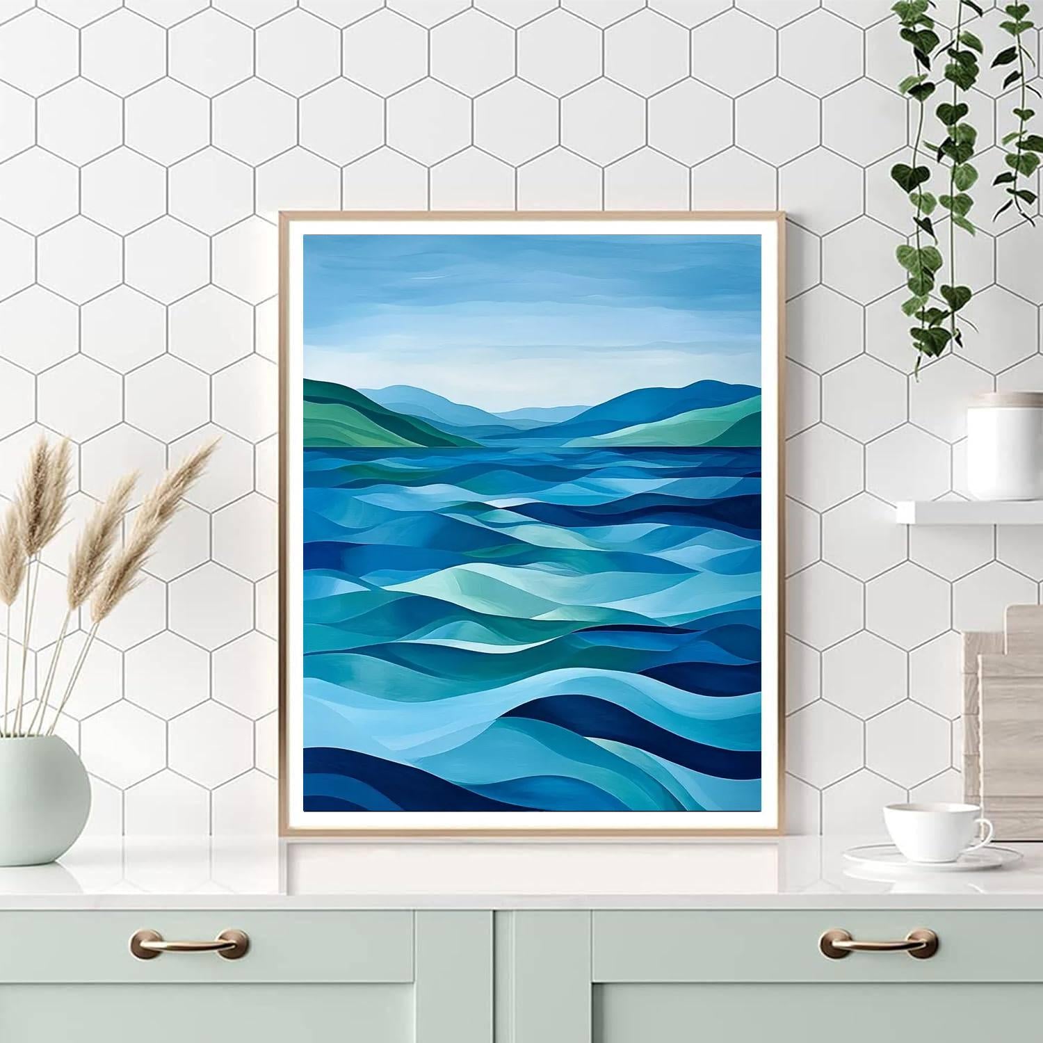 Paul Cézanne Inspired Ethereal Oceanic Reflections  Painting By Numbers Kit