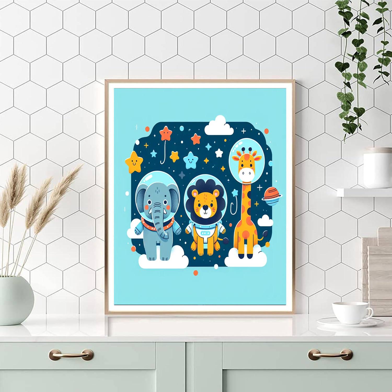 Outer Space Animal Adventure Paint By Numbers