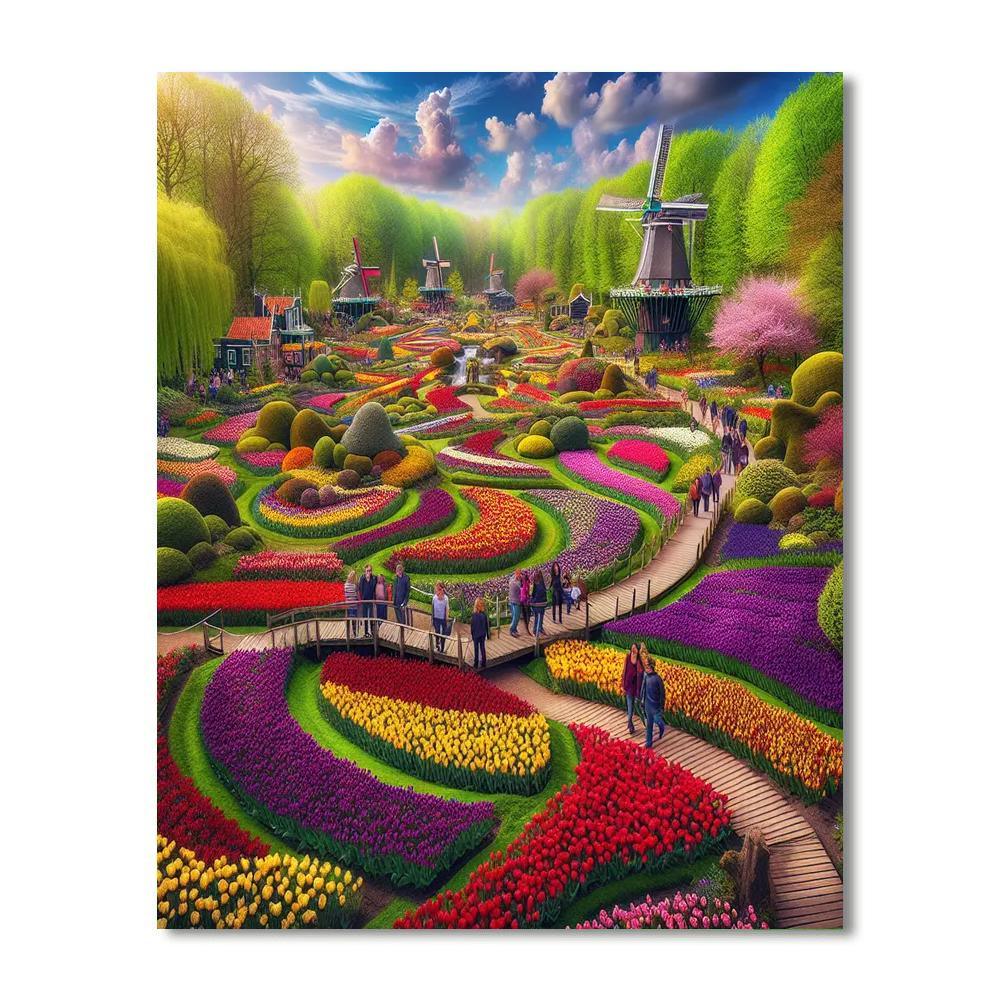 Keukenhof - Lisse, Netherlands Painting By Numbers Kit