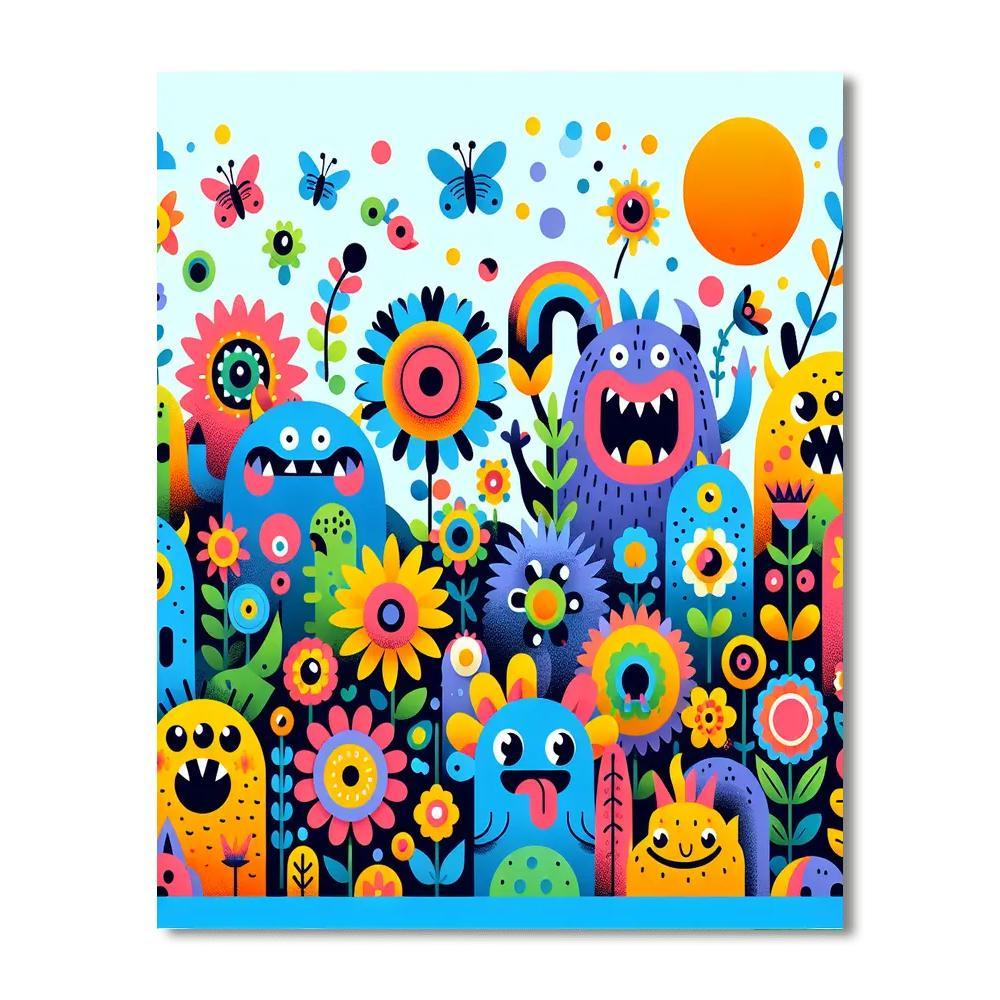 Garden Of Friendly Monsters Paint By Color
