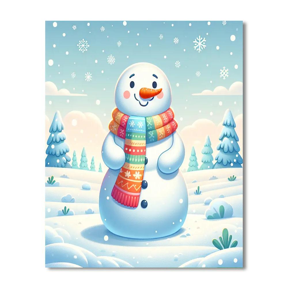 Gentle Snowman Number Painting