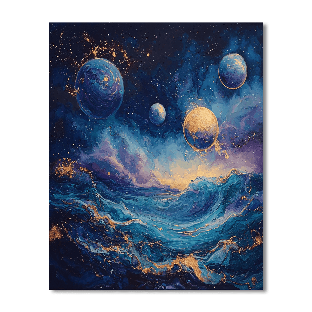 Salvador Dalí Inspired Celestial Nightlight Harmony  Number Painting