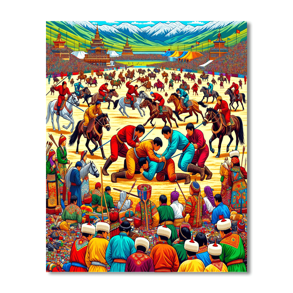 Naadam Festival - Ulaanbaatar, Mongolia DIY Paint By Numbers