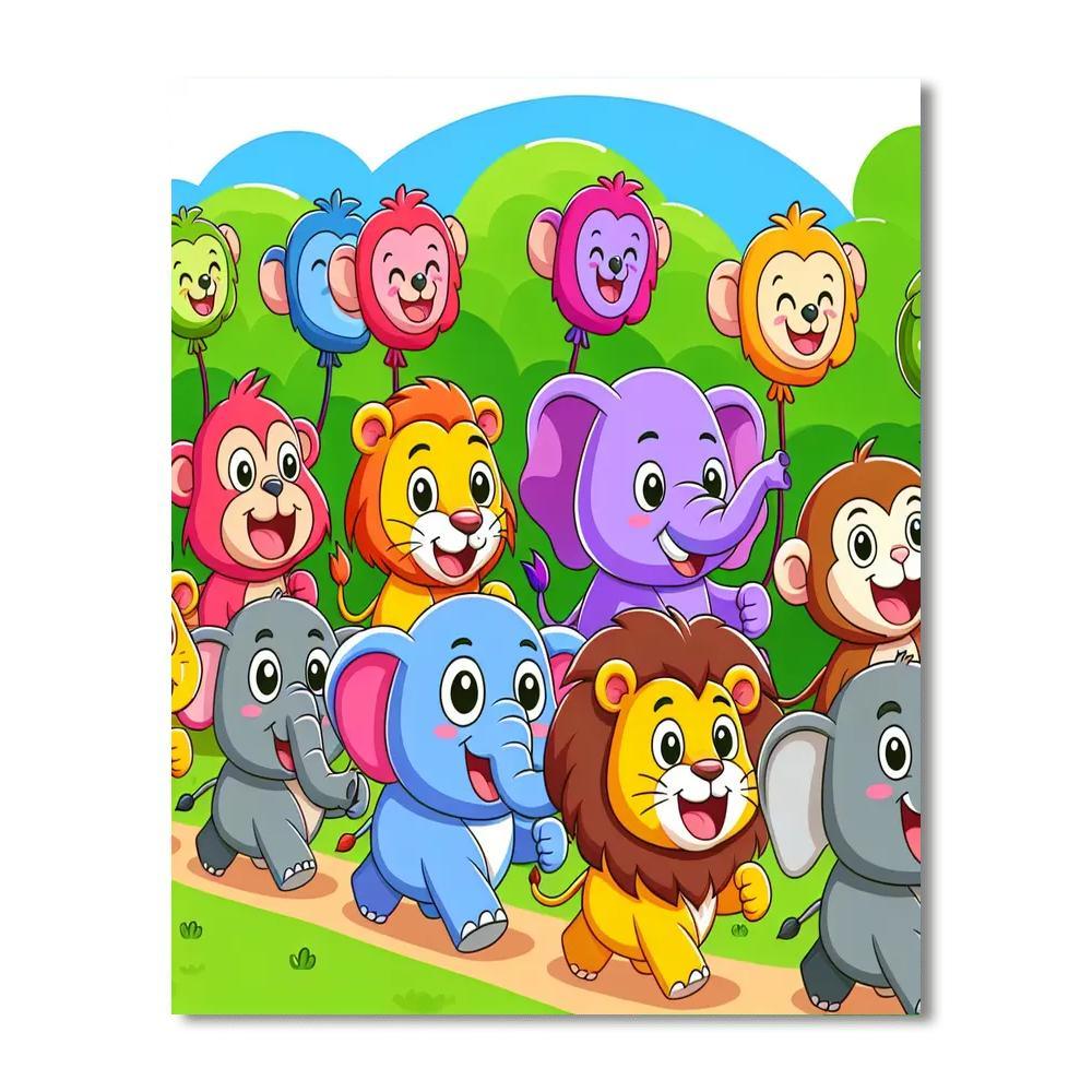 Lively Jungle Parade Paint By Numbers Kits