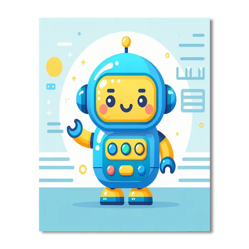 Brave Little Robot DIY Paint By Numbers