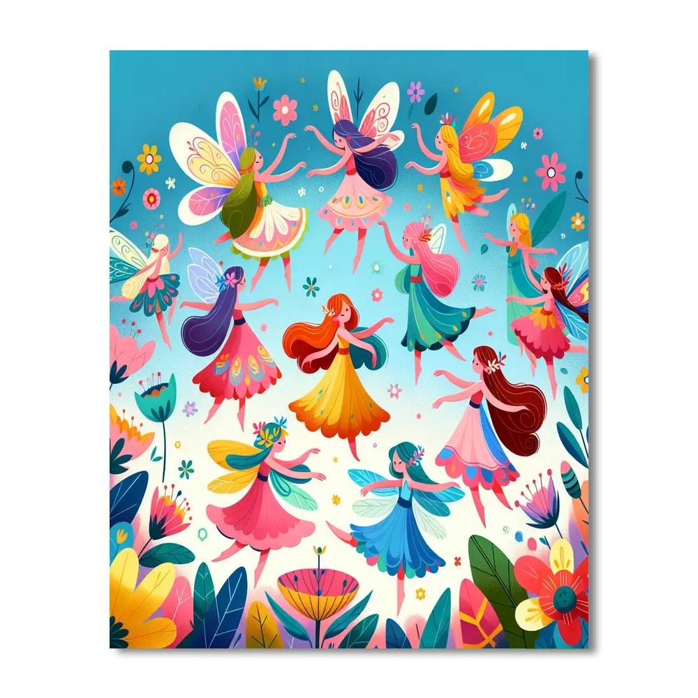 Fluttering Fairy Garden Painting Number Kit