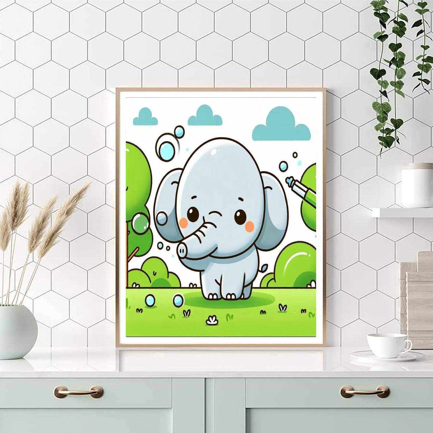 Silly Elephant Painting By Numbers Kit