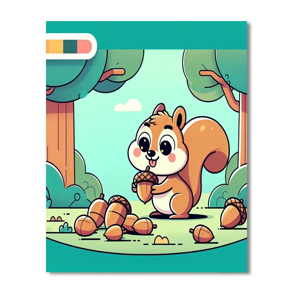 Cheeky Chipmunk Challenge Paint By Numbers Art