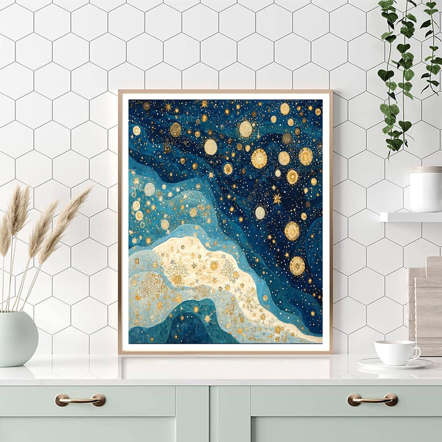 Gustav Klimt Inspired Celestial Map  Paint By Number