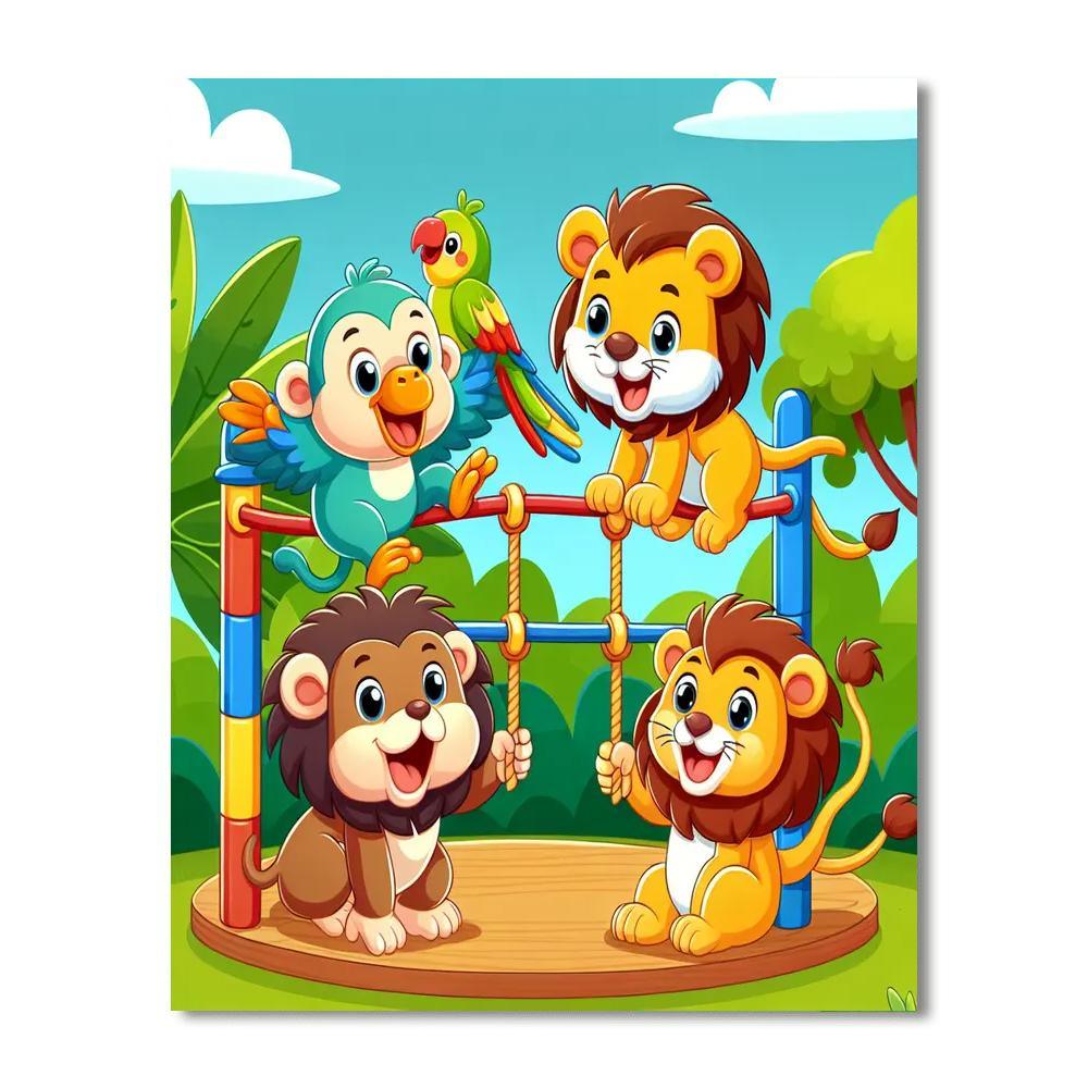 Friendly Jungle Gym Painting By Numbers Kit