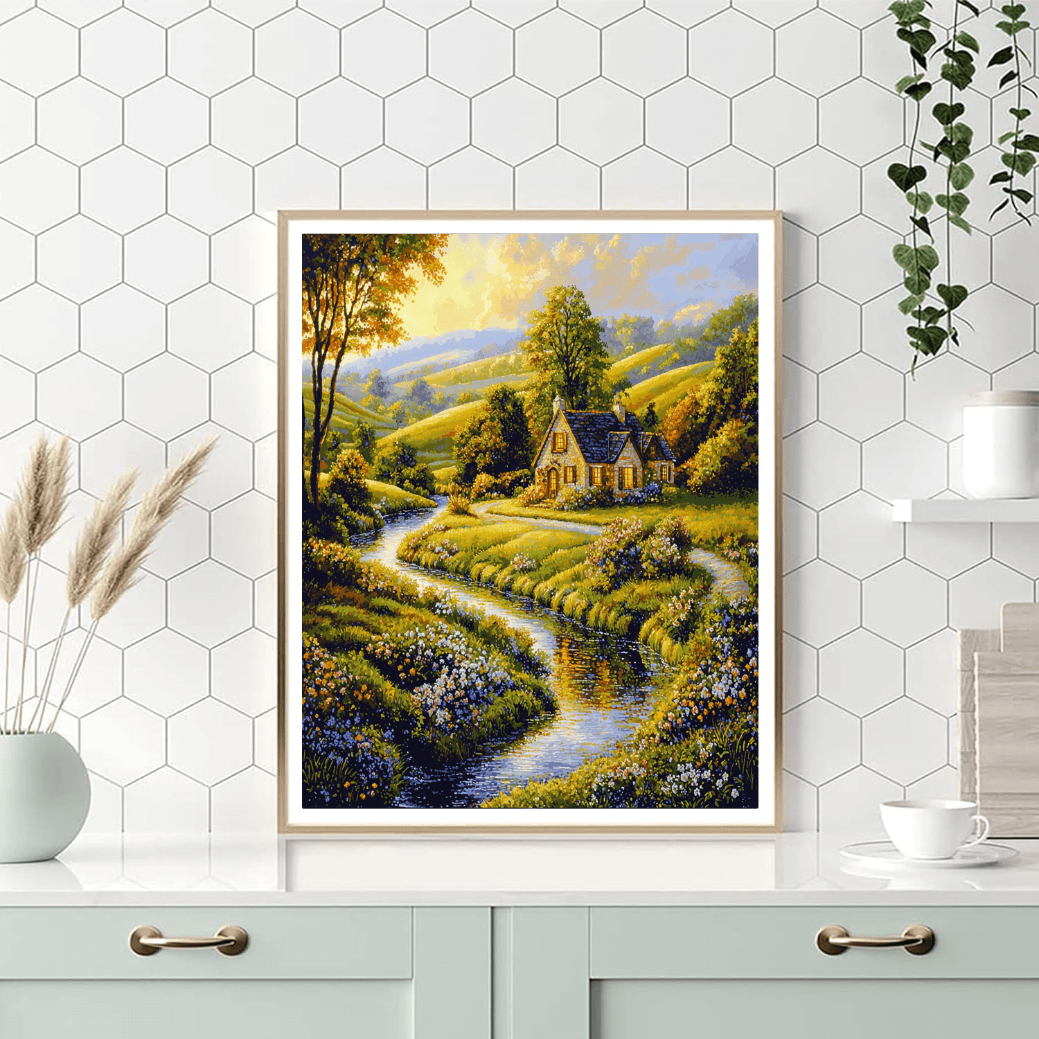 Thomas Kinkade Inspired Rustic Reflections  Paint By Numbers