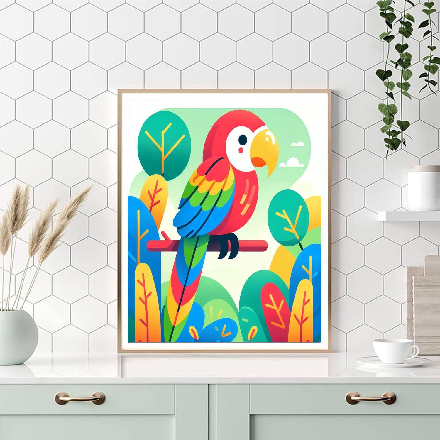 Rainbow Parrot Pal Paint By Numbers Art