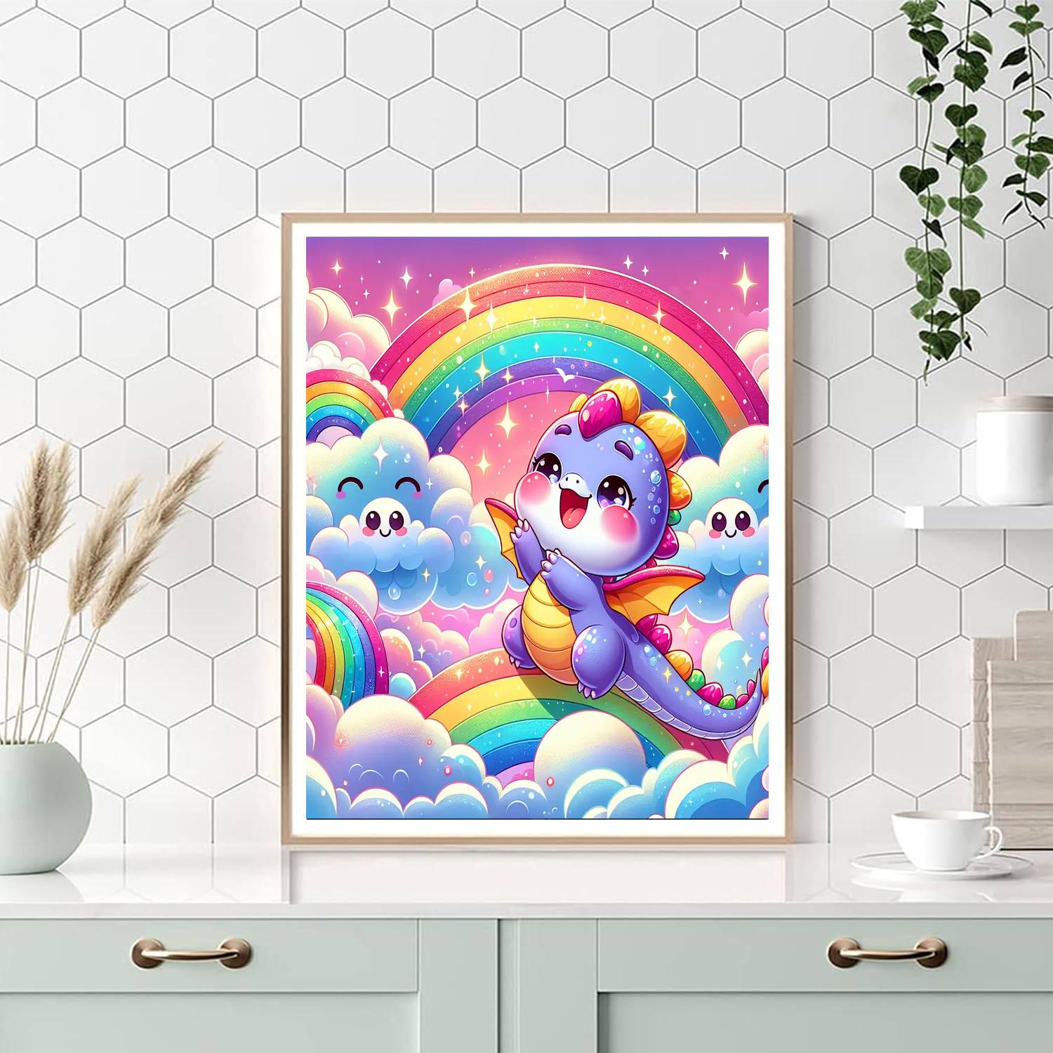 Playful Baby Dragon Numbered Painting Kits