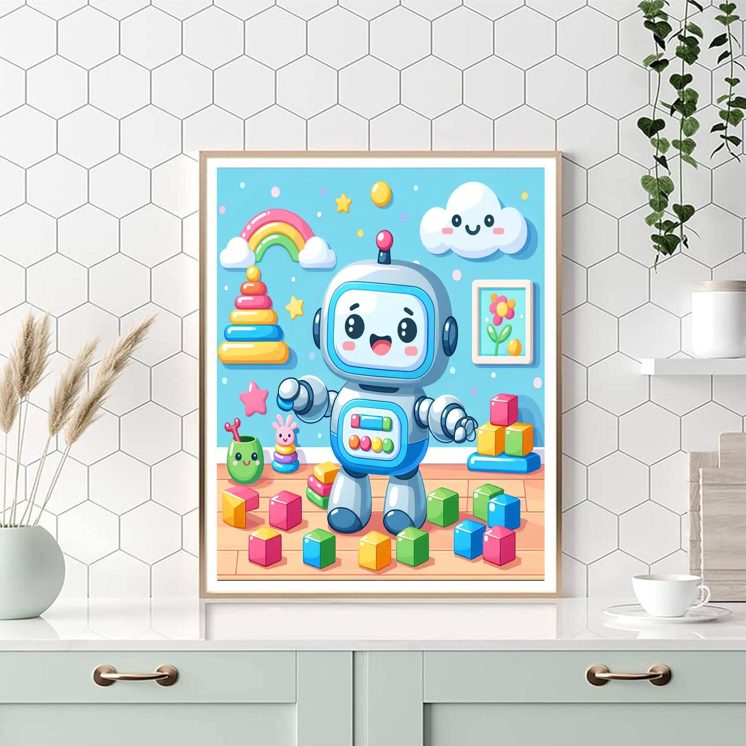 Merry Little Robot Numbered Painting Kits