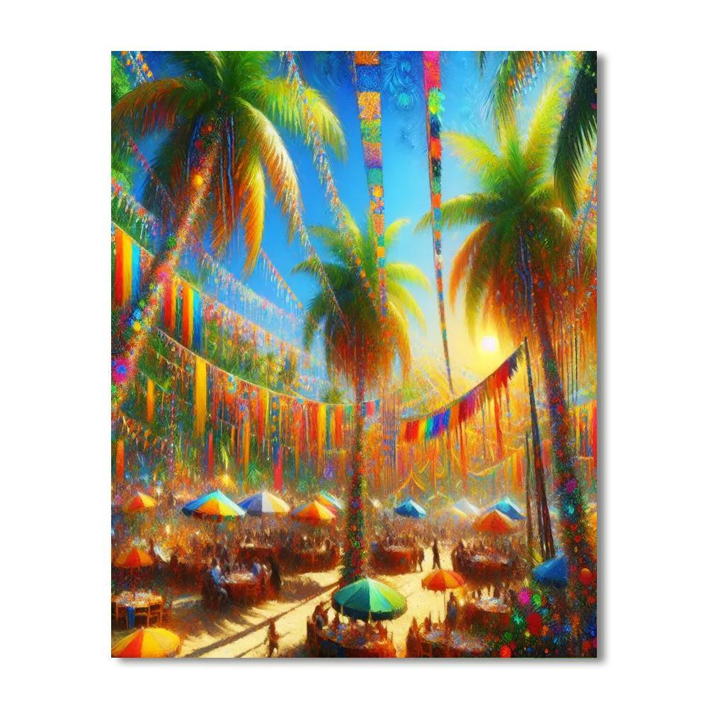 Lively Tropical Fiesta Painting By Numbers Kit