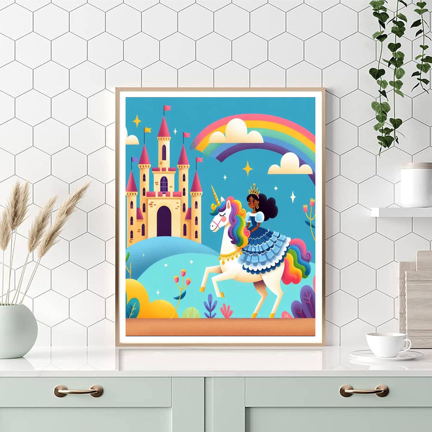 Princess And Unicorn Dreams Paint By Color