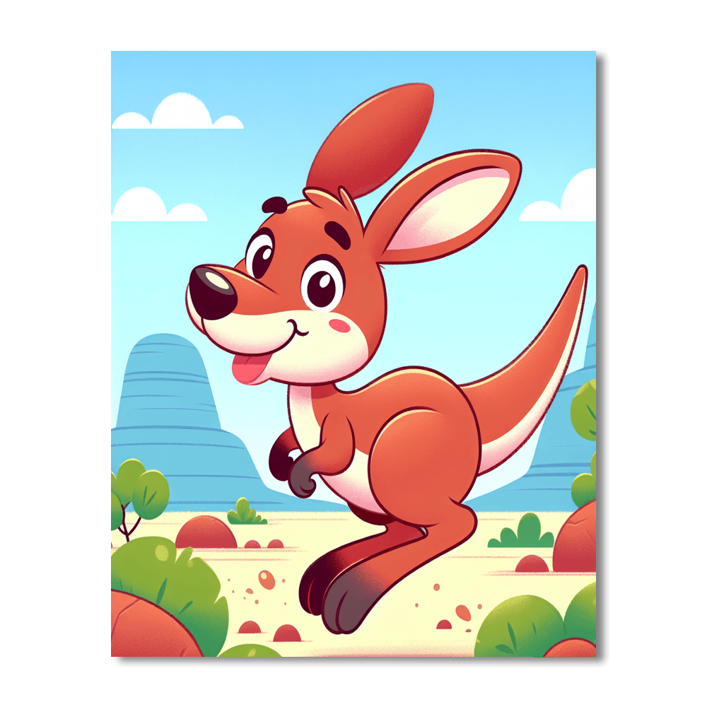 Courageous Kangaroo Number Painting