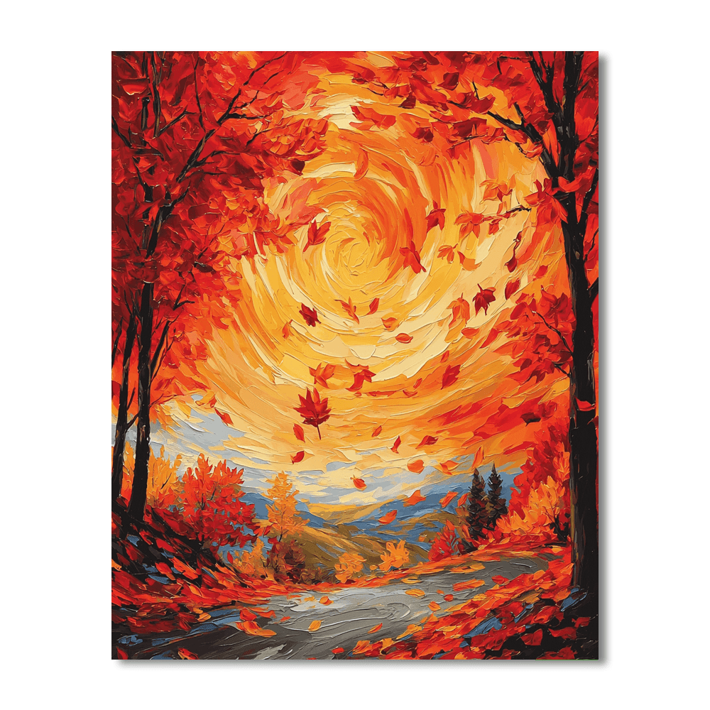 Vincent Van Gogh Inspired Autumn Leaves Cascade  Painting By Numbers Kit