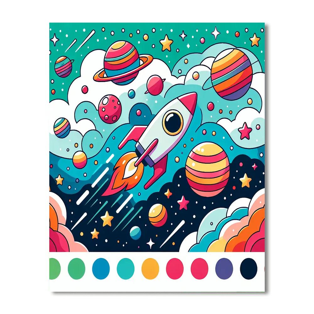 Starry Galaxy Adventure Paint By Numbers