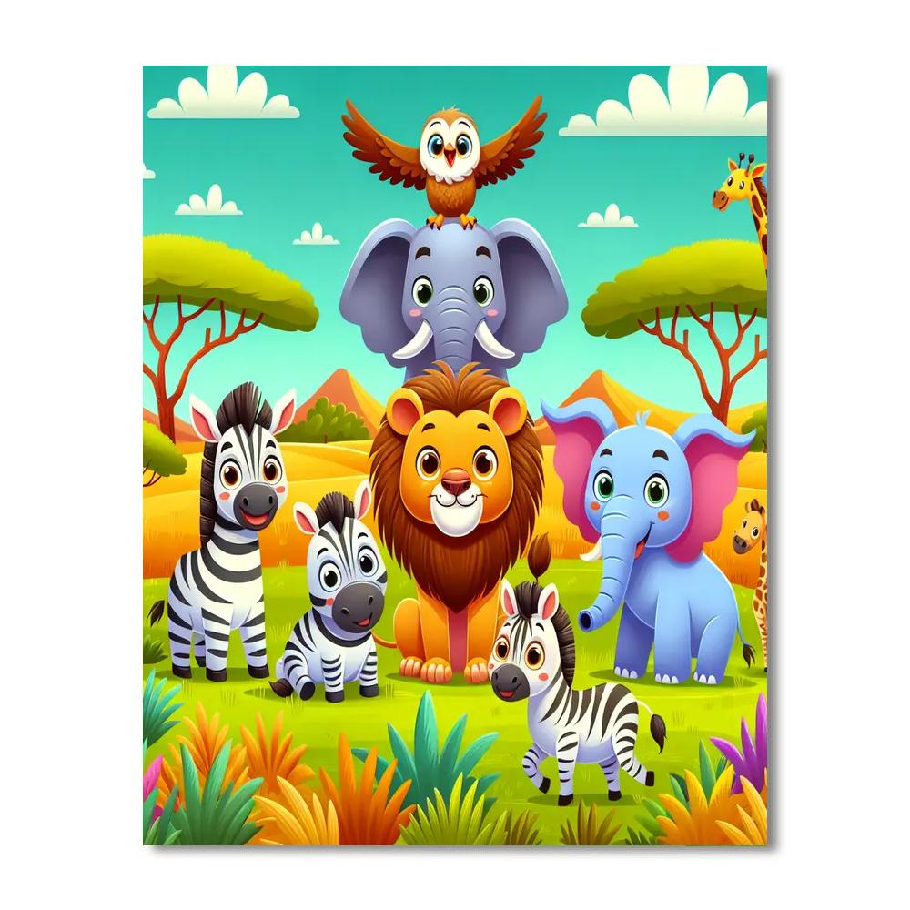 Animal Explorer's Safari Number Painting