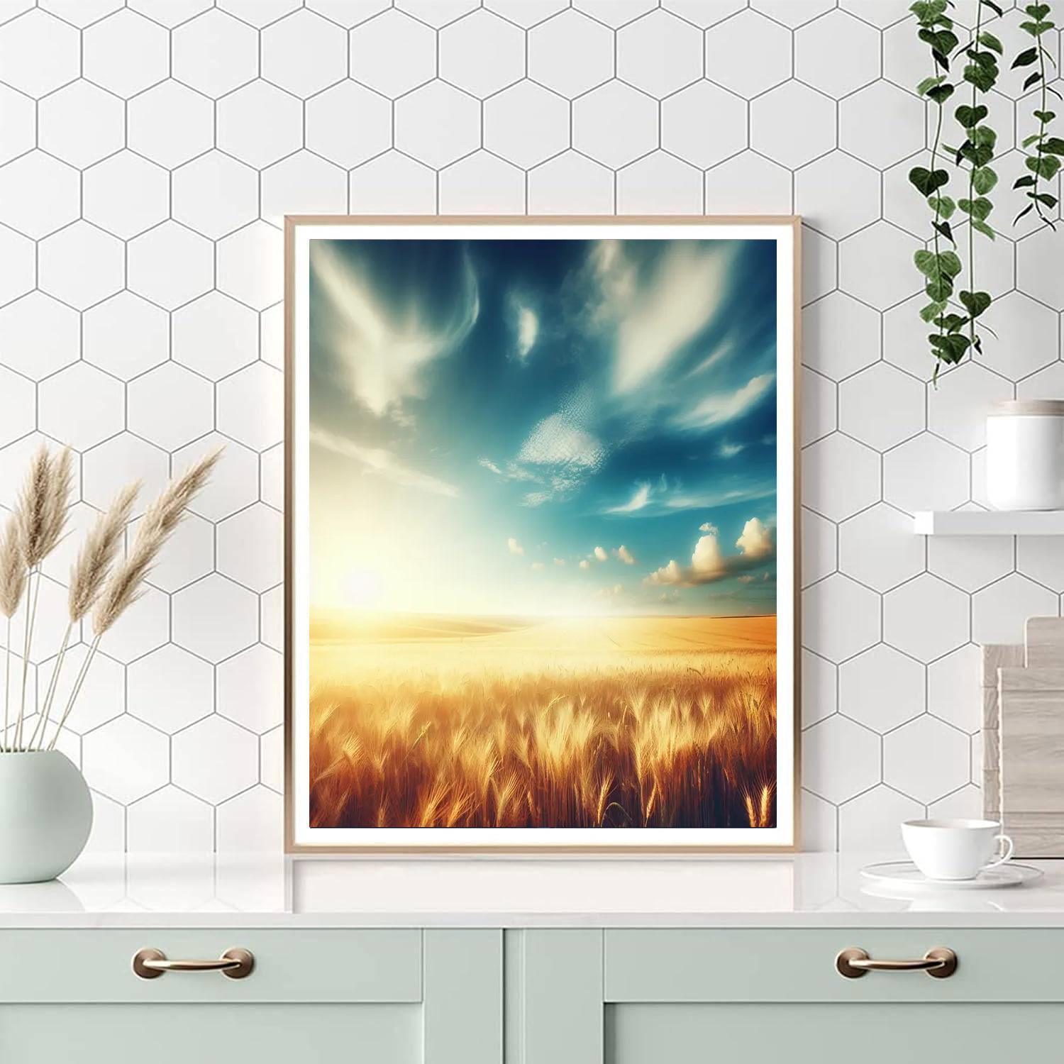 Golden Wheat Field Serenity Numbered Painting Kits