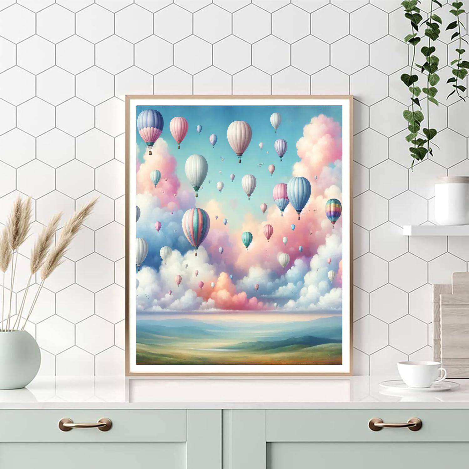 Pastel Dreams Hot Air Balloons Paint By Color