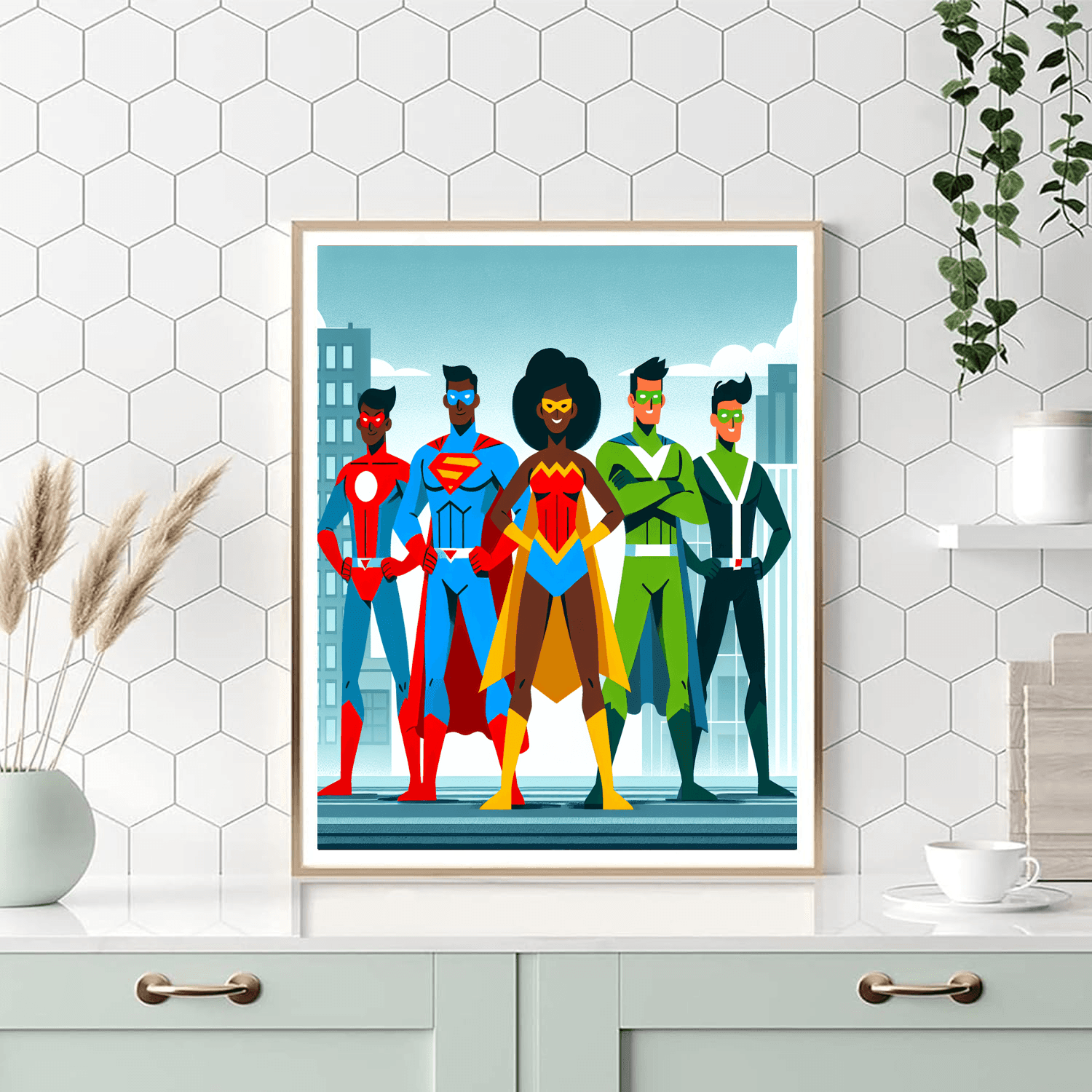 Superhero Team-up Paint By Numbers Art