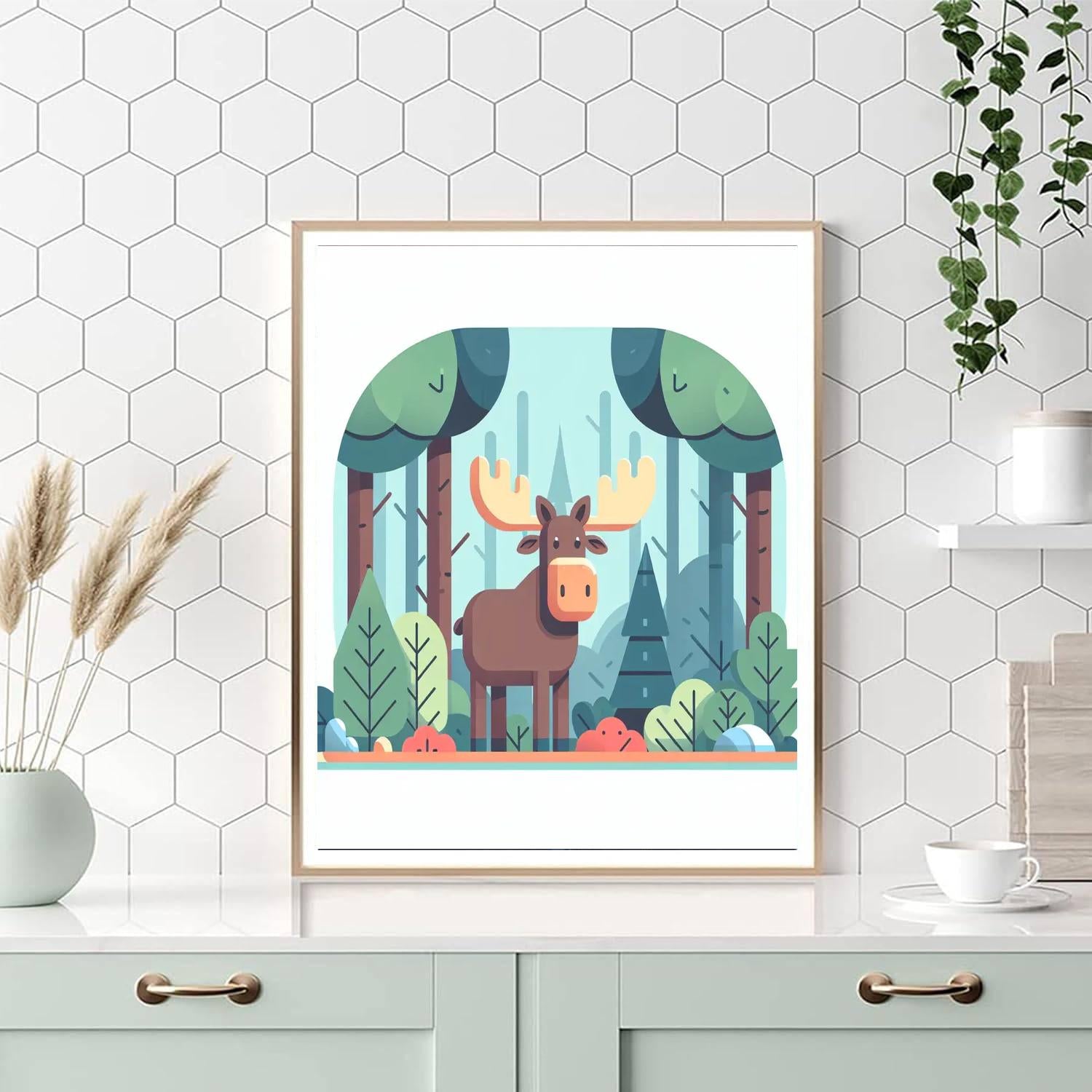 Friendly Moose Woodland Numbered Painting Kits
