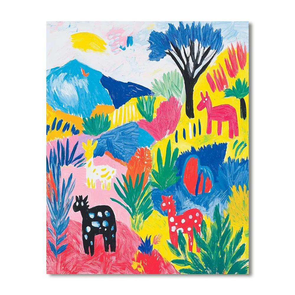 Basquiat Inspired Vivid Animal Kingdom  Painting By Numbers Kit