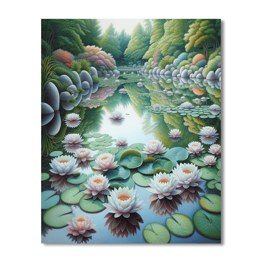 Serenity Water Lily Pond Paint By Numbers