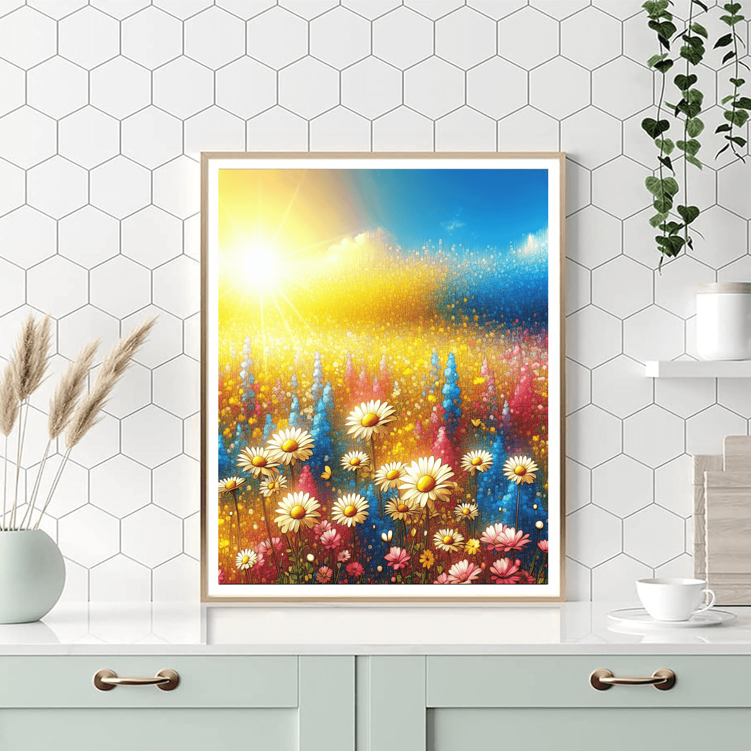 Sunny Field Of Daisies Painting By Numbers Kit