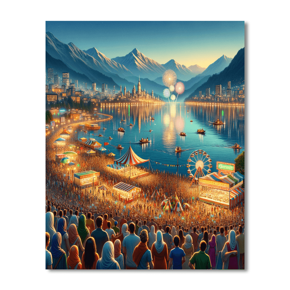 Fêtes De Genève - Geneva, Switzerland Painting By Numbers Kit
