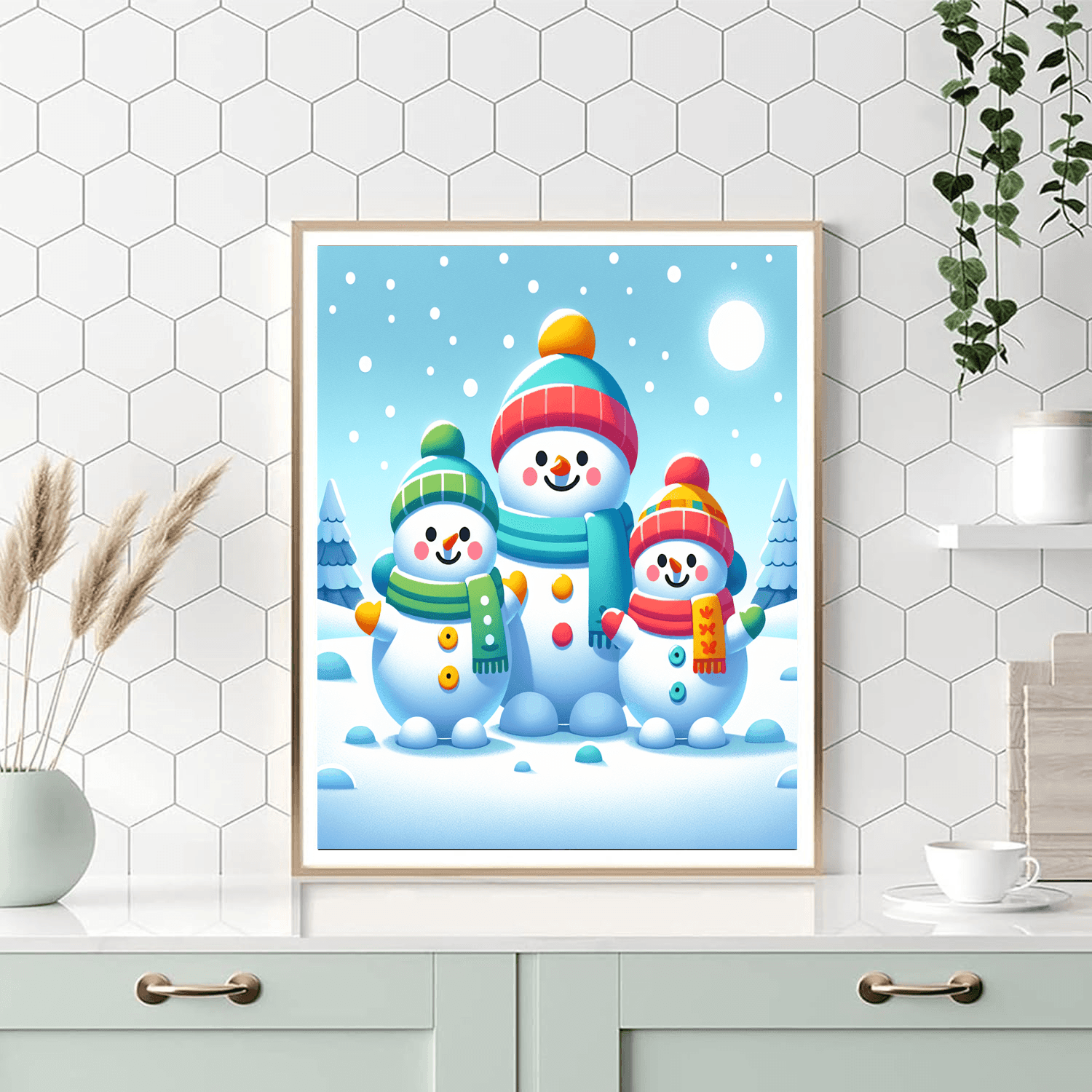 Merry Snowman Family Paint By Numbers