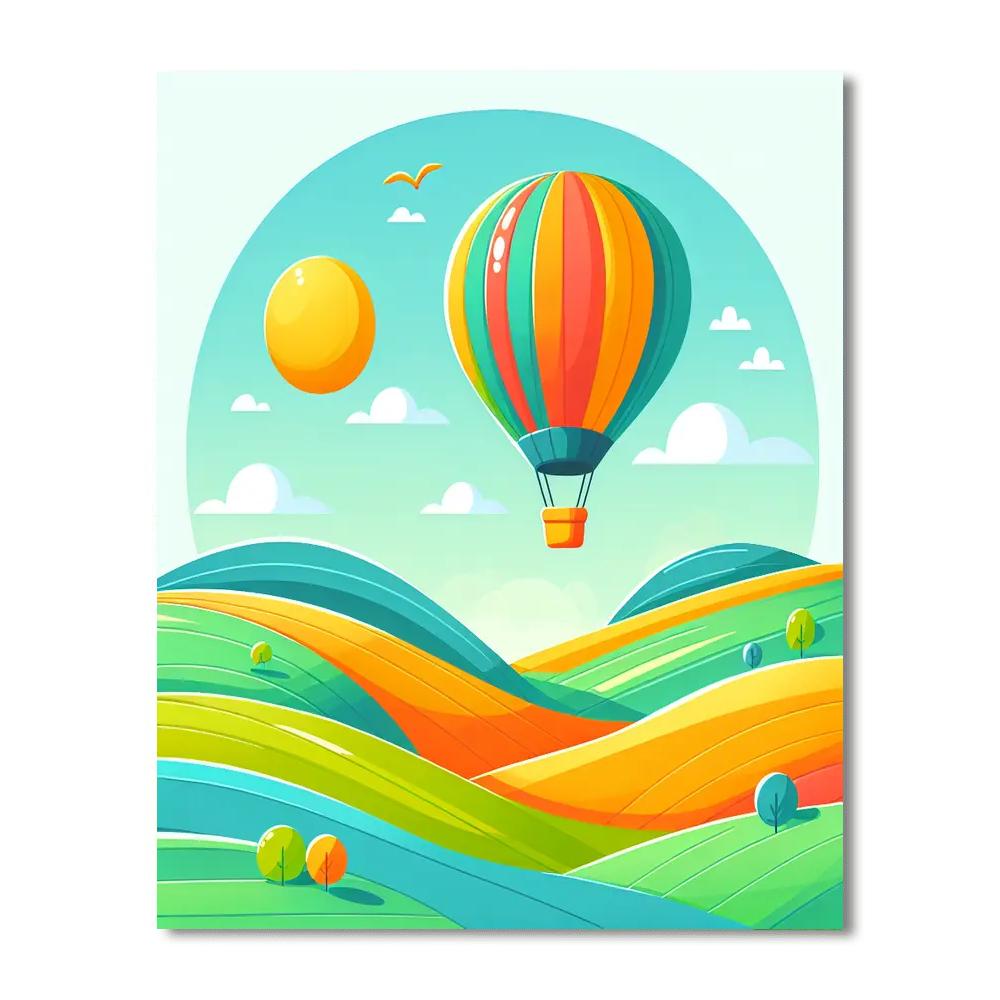 Ballooning Over Countryside Paint By Numbers Kits
