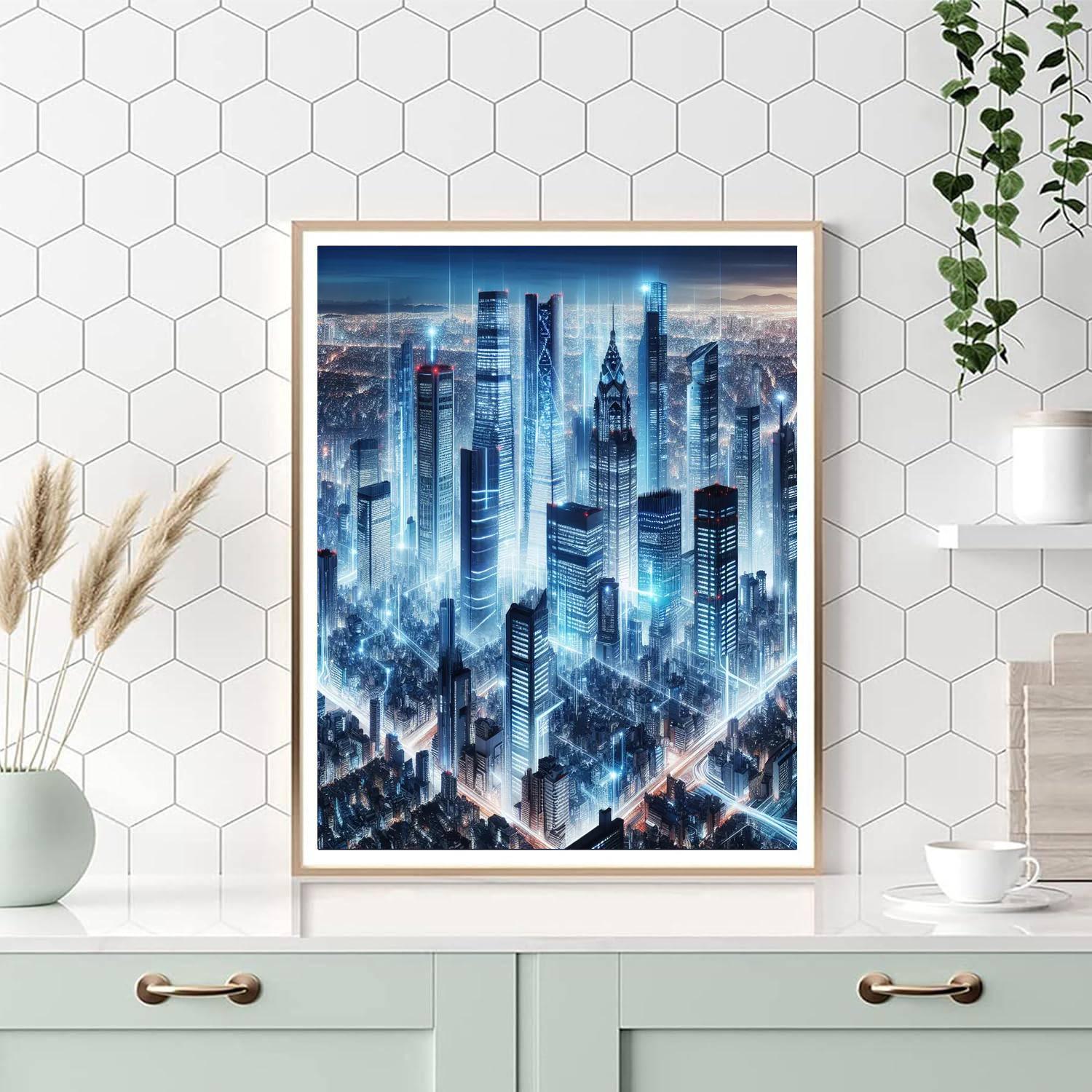Futuristic Sci-fi Metropolis Paint By Numbers Art