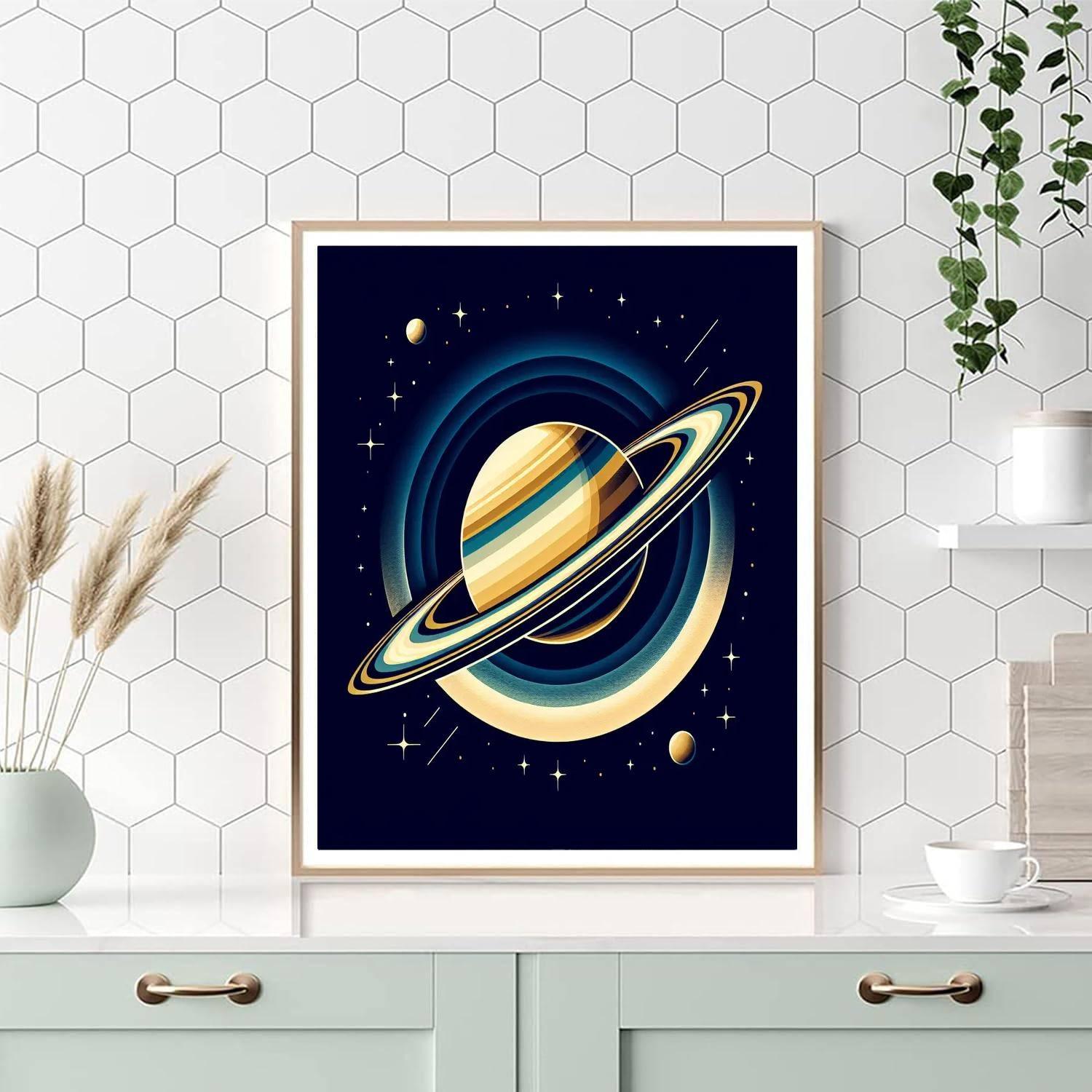 Cosmic Journey To Saturn Painting By Numbers Kit
