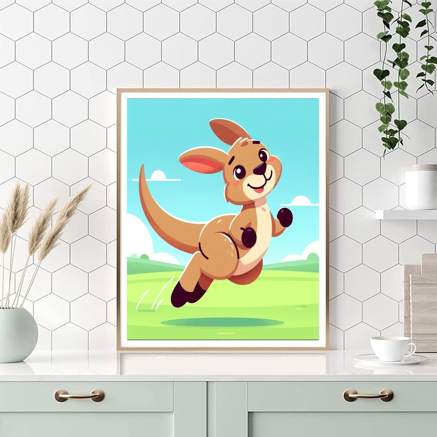 Comical Kangaroo Hop Paint By Numbers