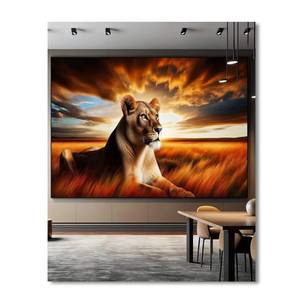 Majestic Lioness Number Painting